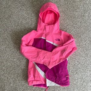 North face water resistant shell jacket with inner fleece jacket